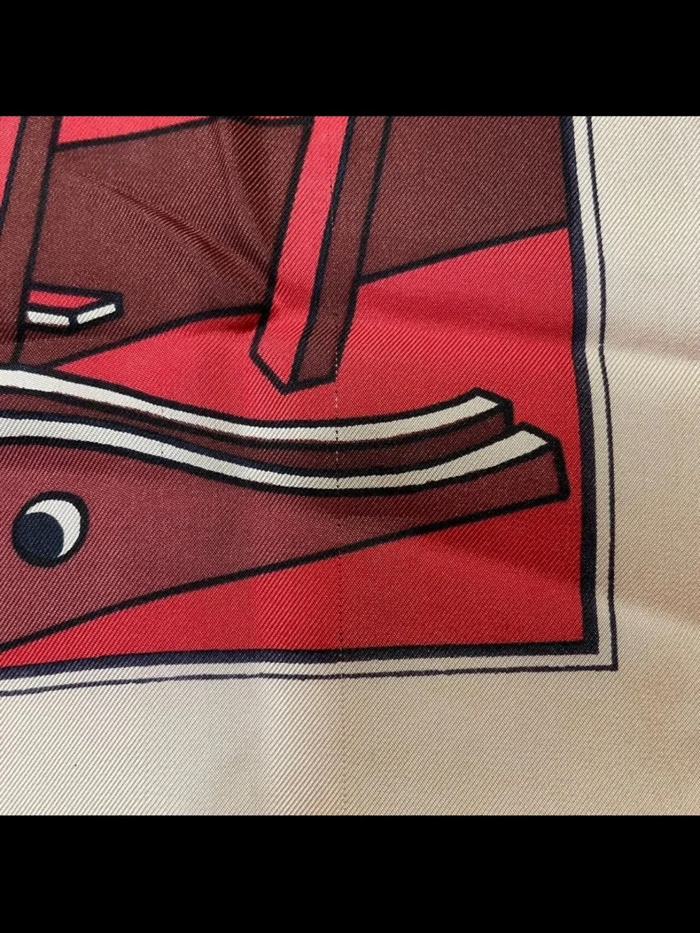 Hermes Red Pink Gold Silk Scarf with Nautical Chain and Dragon Motif